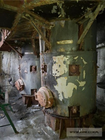 Elementy kotłowni (do demontażu) - pakiet zawierający 3 poz. asort., w tym: kocioł parowy SEFAKO SR 0,378 MW - 2 szt., komin stalowy - 1 szt. 